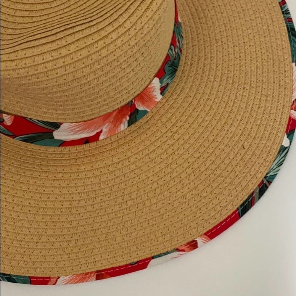 👉 Straw Hat With Floral Pattern - Picture 7 of 10